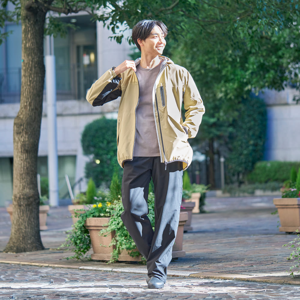 日本 WORKMAN 兩件式雨衣 可收納 雨衣 風衣-細節圖6