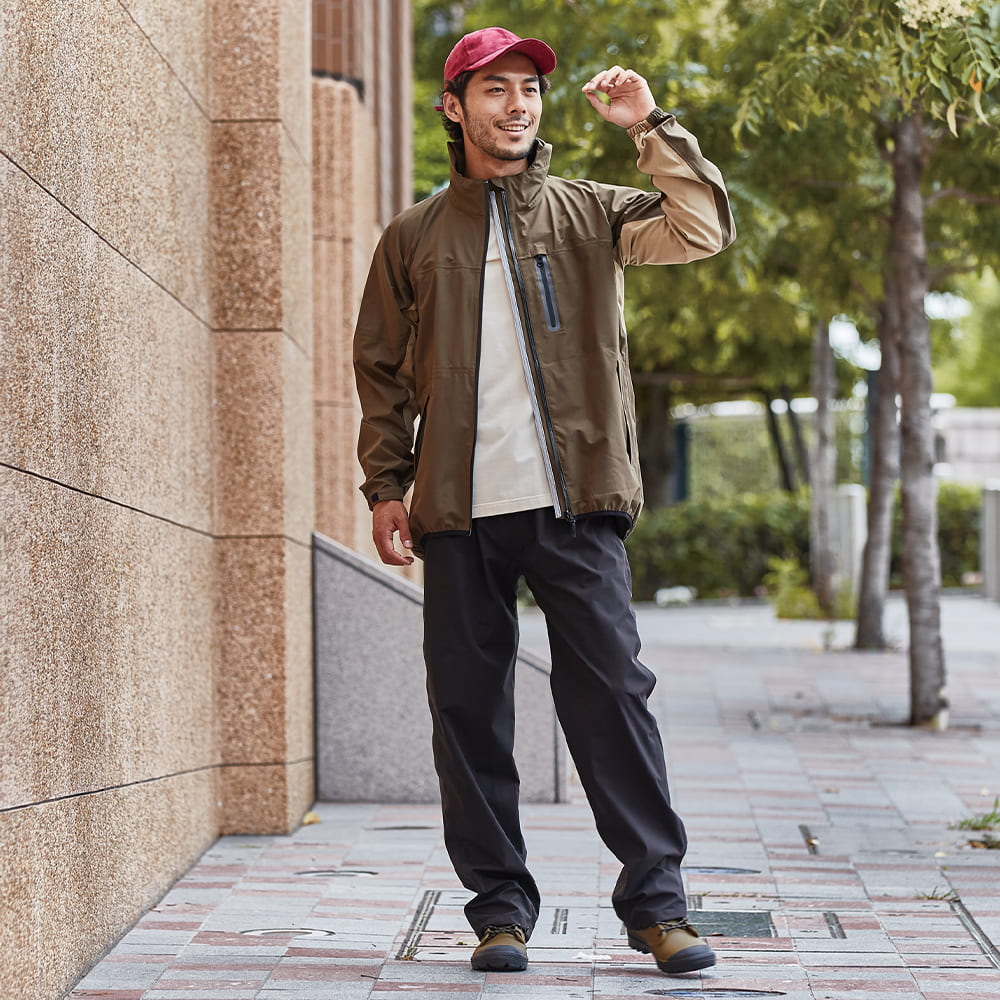日本 WORKMAN 兩件式雨衣 可收納 雨衣 風衣-細節圖7
