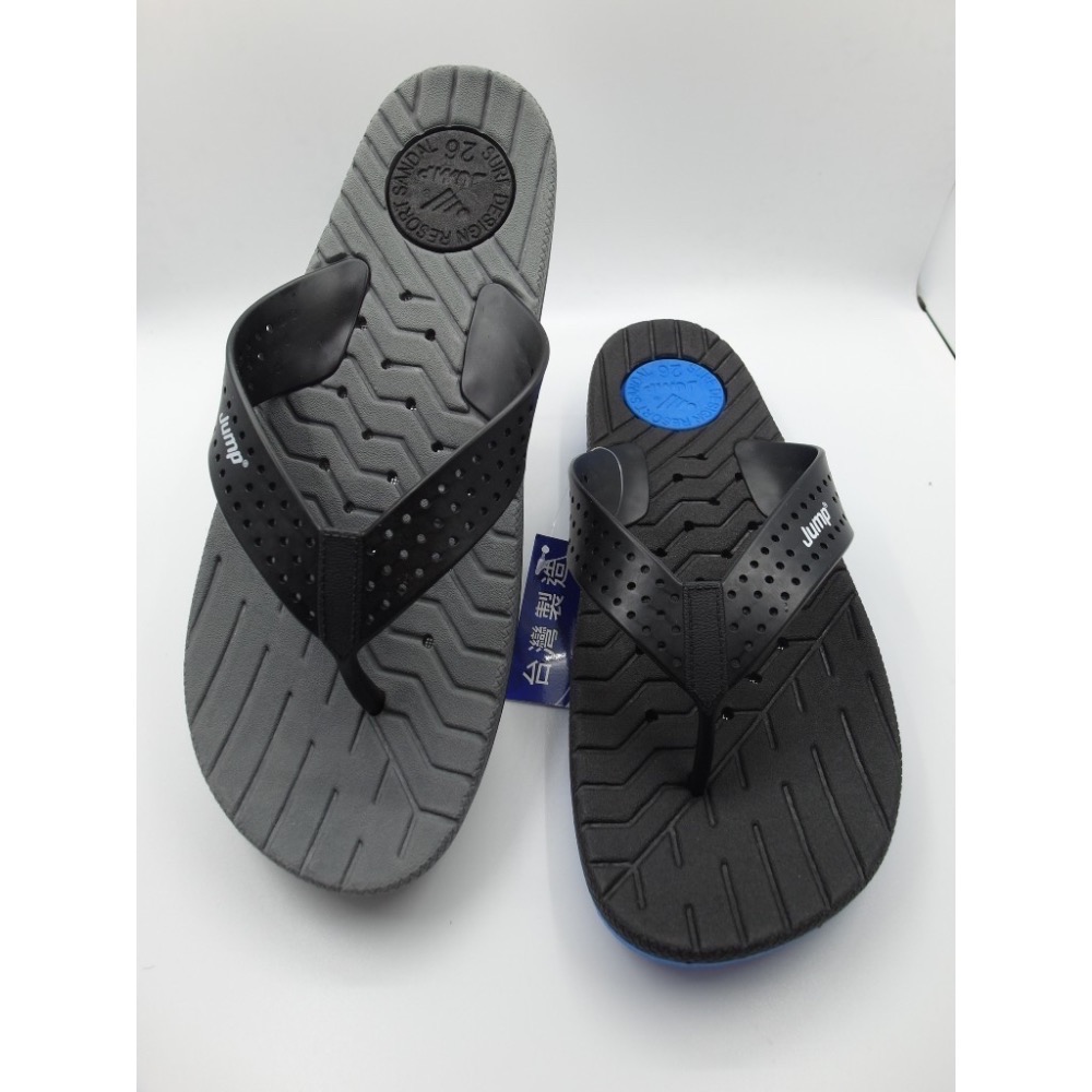 [ 樂比鞋坊 ]正品🈴 JUMP 超快速排水拖鞋 男款 夾腳拖鞋 特殊排水孔💦 耐磨大底 下雨天 海灘🏝 碰水的-細節圖3