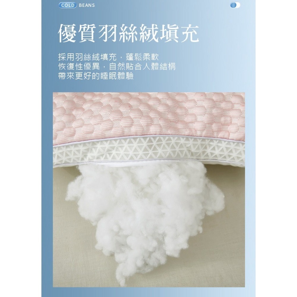 💖涼感護頸枕 涼豆豆枕頭 雙面乳膠枕 超舒適 夏季涼感枕頭 羽絲絨填充 不變形 成人護頸椎 家用枕頭芯 可水洗-細節圖5