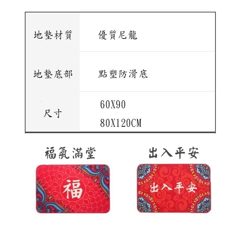 平安地墊 開運地墊 出入平安墊 福氣滿堂 風水 玄關 門口 門前地墊 腳踏墊 大吉大利 除厄化吉 過年 新春-細節圖6