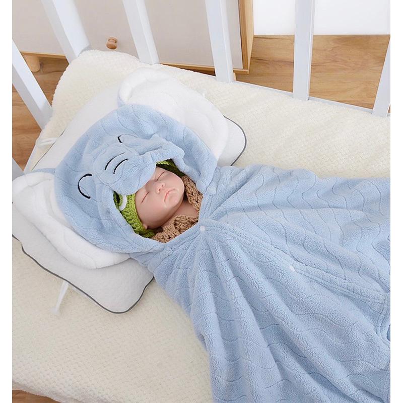 現貨 A類兒童超吸水不含螢光劑帶帽鬥篷超柔珊瑚絨洗澡浴巾-細節圖3