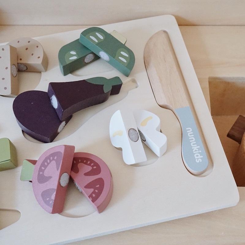 現貨 nunukids高品質平面蔬菜切切樂 過家家玩具木製玩具組-細節圖3