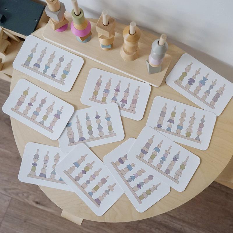 現貨 ins北歐風兒童幾何形狀配對蒙特利梭教具 顏色認知玩具-細節圖2