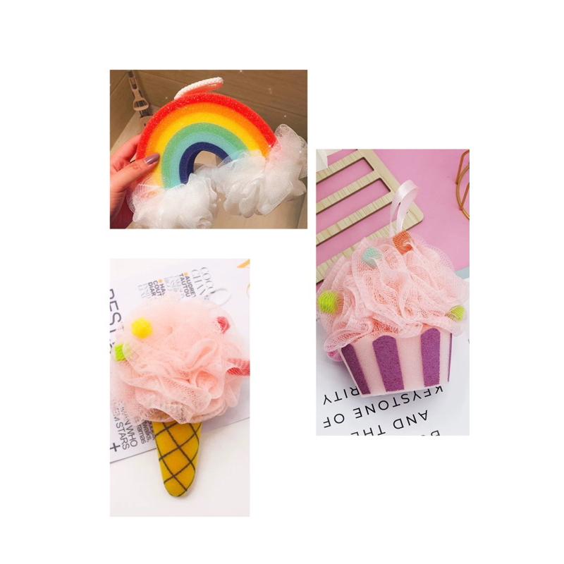 現貨 兒童卡通造型環保安全印染沐浴球發泡柔軟搓澡球-細節圖2