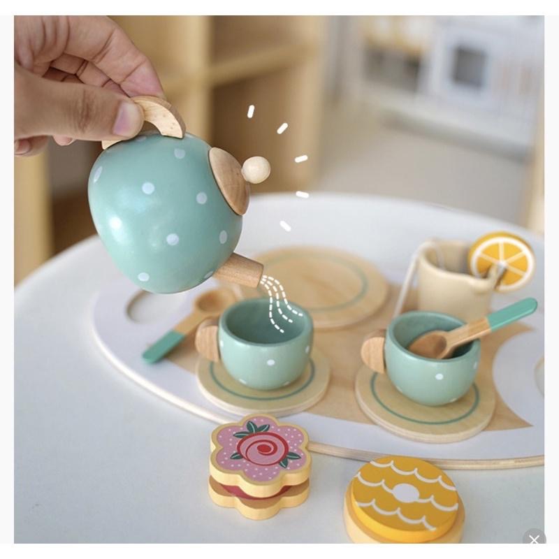 台灣現貨免運KABI八件組出口高品質兒童仿真下午茶木製玩具-細節圖3