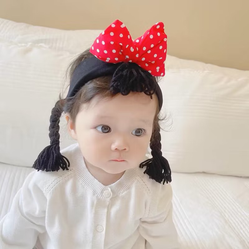 現貨 ins韓版新品蝴蝶結可愛小辮子髮帶-規格圖4