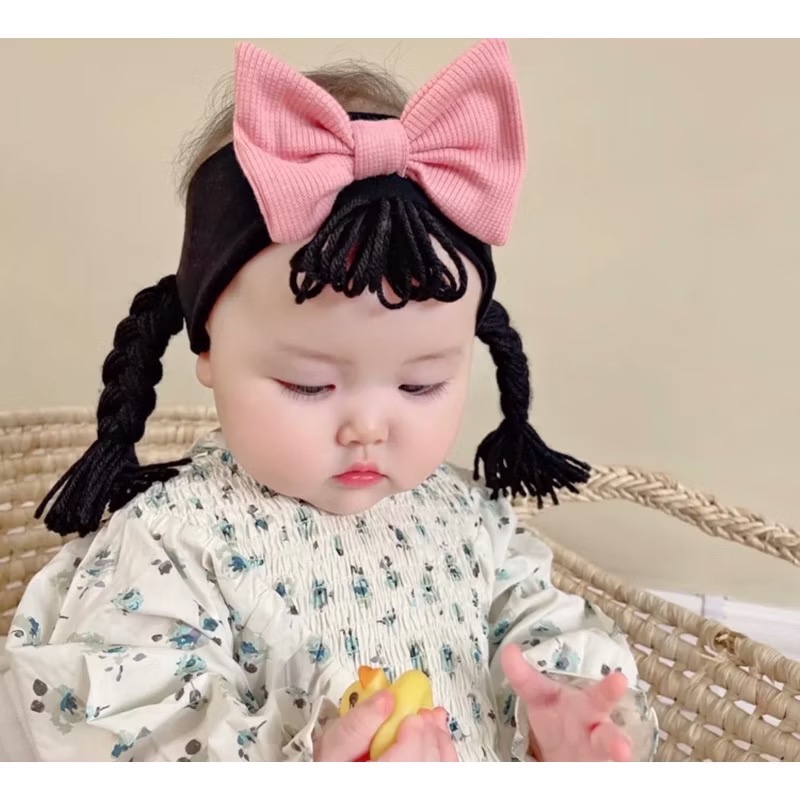 現貨 ins韓版新品蝴蝶結可愛小辮子髮帶-規格圖4