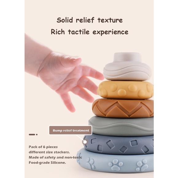 現貨 ins丹麥高品質可愛無尾熊益智浮雕軟膠圈疊疊樂玩具-細節圖5