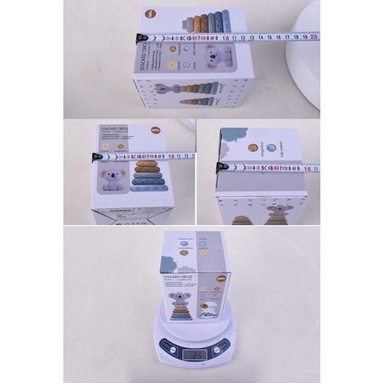 現貨 ins丹麥高品質可愛無尾熊益智浮雕軟膠圈疊疊樂玩具-細節圖7