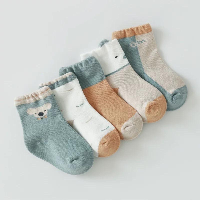 現貨 兒童0-5歲襪子秋冬精梳棉卡通提花襪-細節圖2