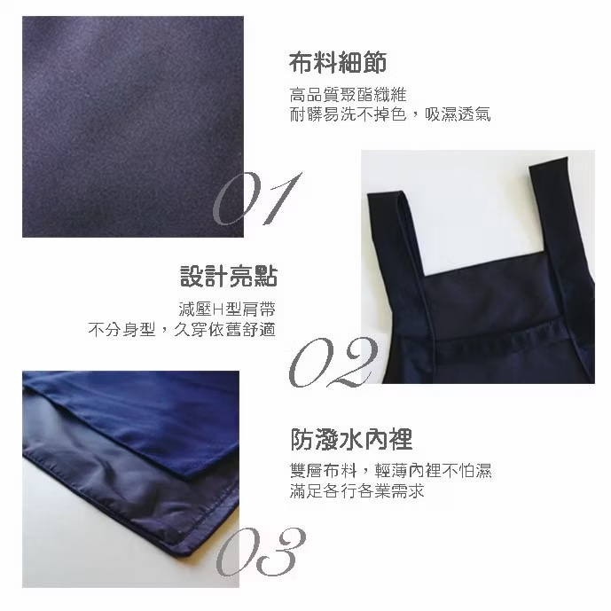 圍裙家⚡️台灣製快速出貨⚡️日式錢袋+口袋｜H型 四口袋圍裙 多口袋 日式 廚房 客製LOGO 工作服 餐飲 訂製-細節圖2