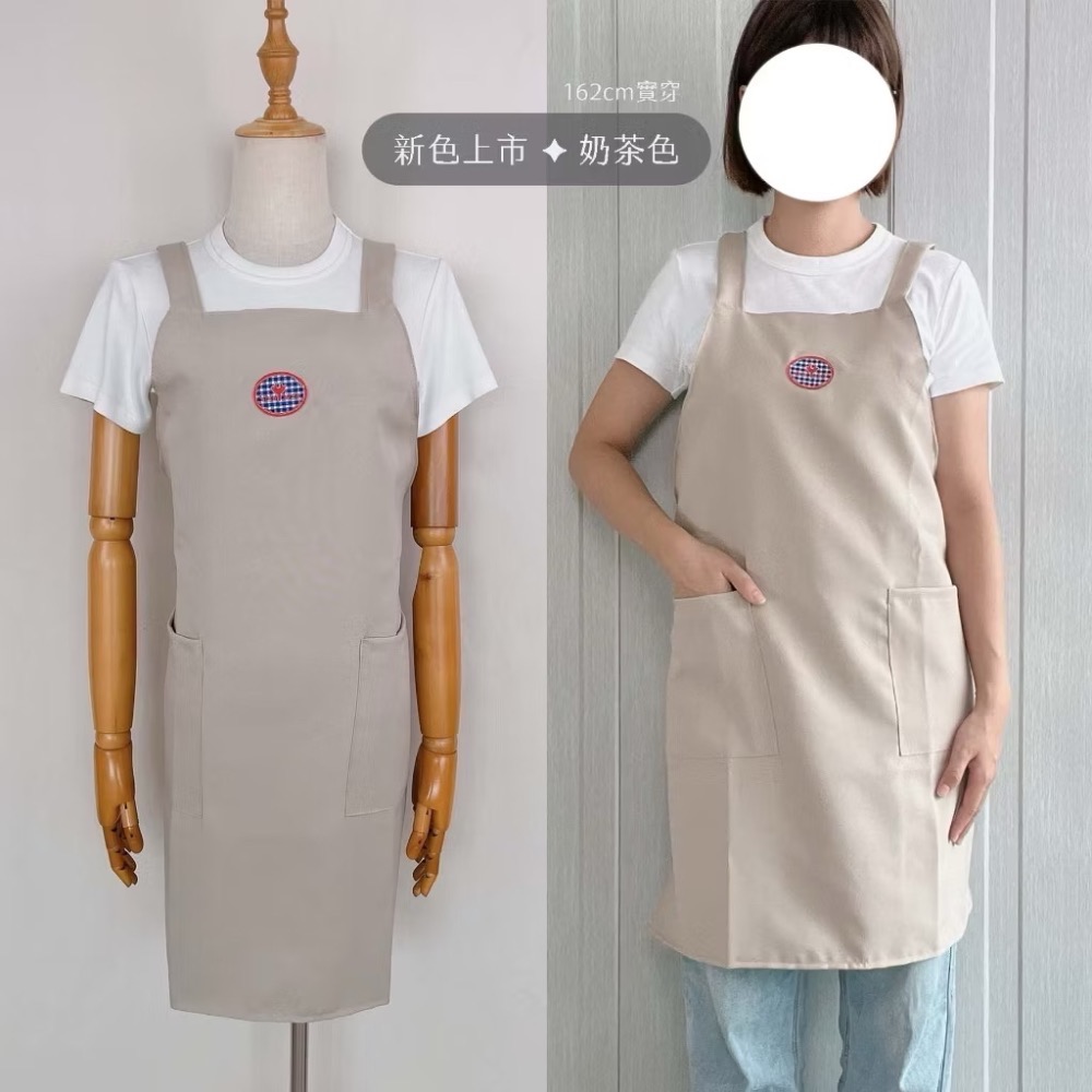 圍裙家⚡️台灣製快速出貨⚡️小工作服｜工作圍裙 日式 烘焙 廚房 客製LOGO 工作服 餐飲圍裙 素色圍裙-細節圖4