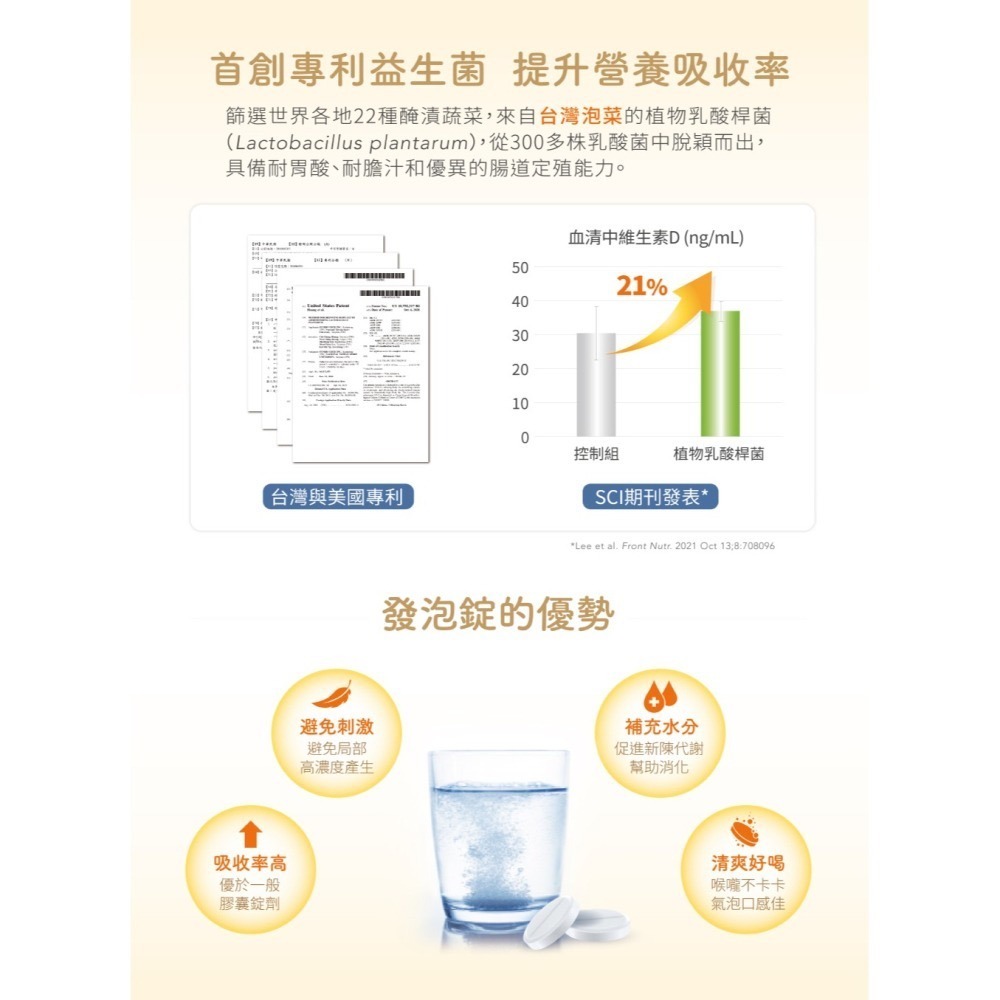 【竹楓藥局】身可補 發泡錠  益生菌添加 電解質 維他命C 維他命D 鋅 鈣 B群 維他命E 鐵 6種口味20錠/瓶-細節圖4