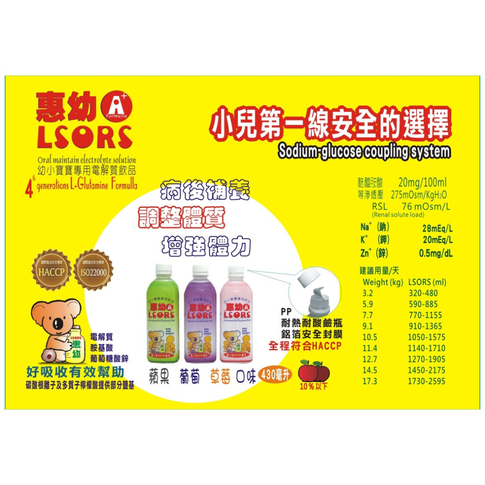 【竹楓藥局】惠幼 益兒壯 幼兒電解質 電解水 360ml/瓶 /惠幼A+ 電解水 430 ml 多種口味可選 .-細節圖3