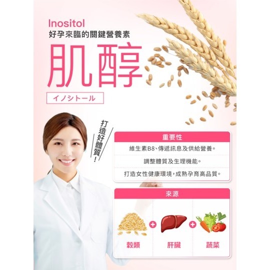 【竹楓藥局】領券折扣! 孕哺兒 最新包裝! 肌醇+葉酸 孕育膠囊60粒 最新包裝!-細節圖3