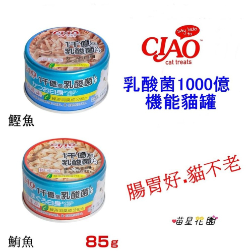 (超取限40罐)CIAO乳酸菌1000億貓罐85g☆喵星花園☆日本直送CIAO乳酸菌1000億添加貓罐/鮪魚.