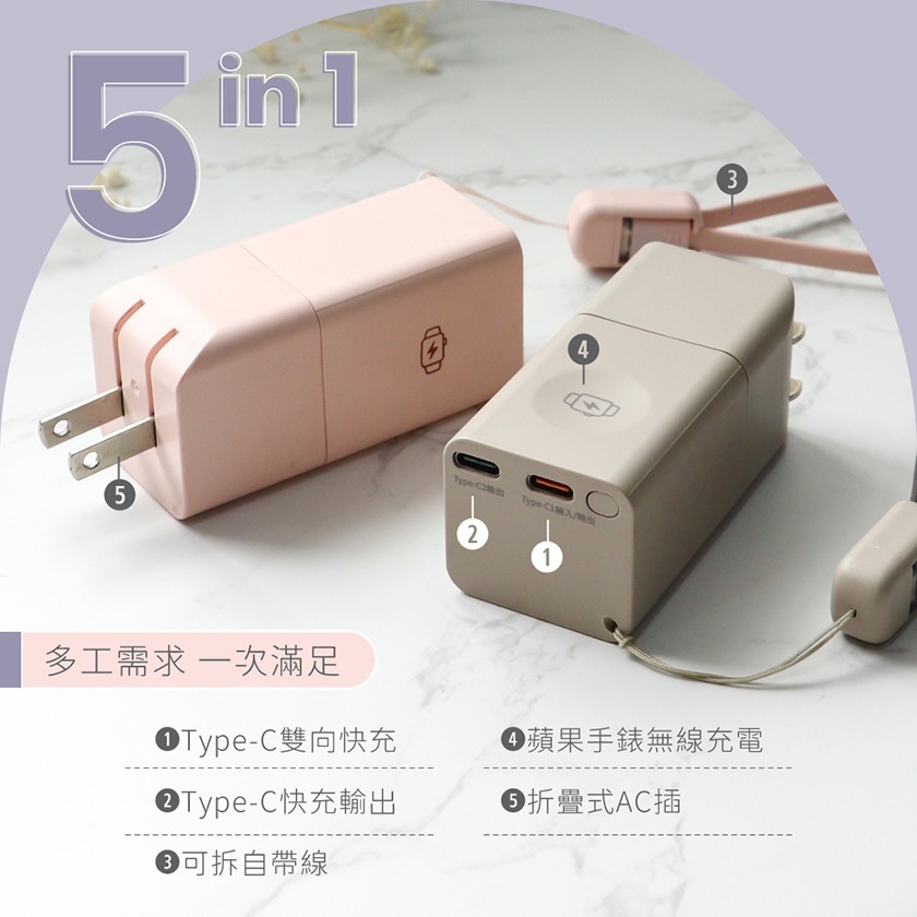KINYO 5in1自帶AC迷你萬能行動電源-細節圖2