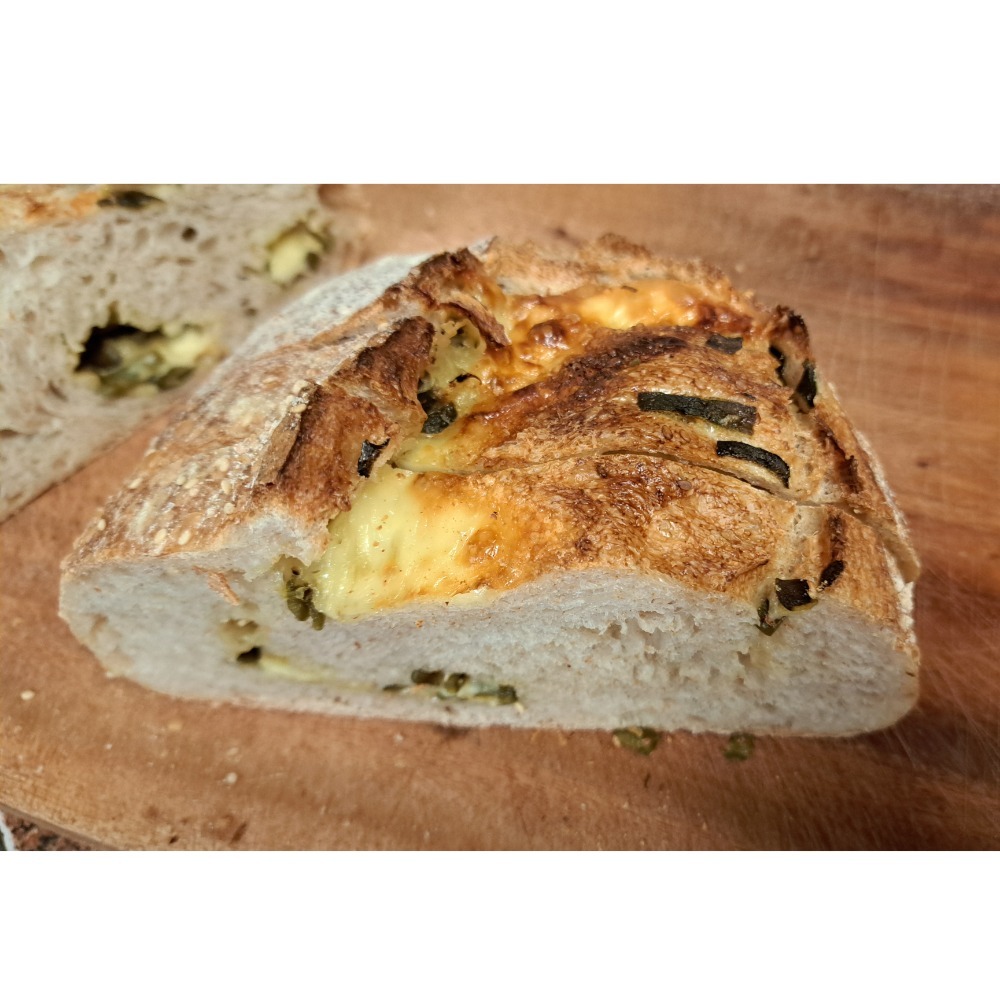 【阿段烘焙】【奶素】剝皮辣椒艾登乳酪酸種麵包 Sourdough-規格圖1