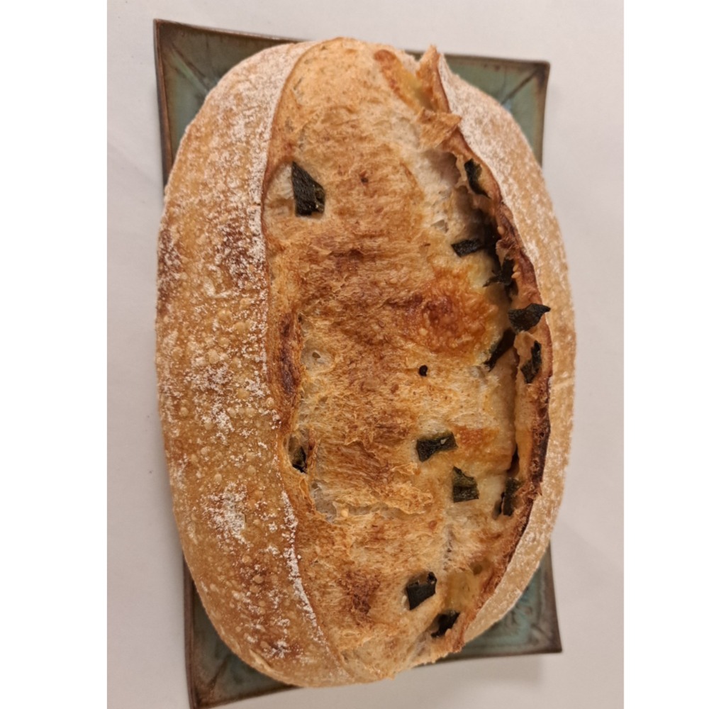 【阿段烘焙】剝皮辣椒乳酪酸種麵包  Country Sourdough （奶素）-規格圖1