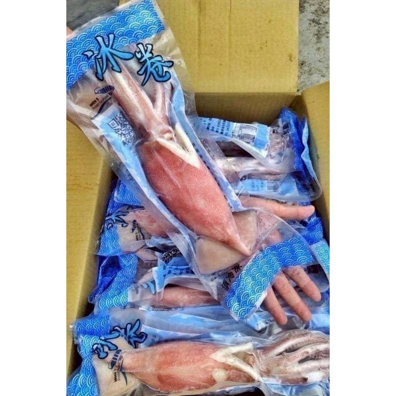 【極海鮮八號鋪】熟凍鮮Q魷魚冰卷-250G /尾（解凍即食）露營烤肉-細節圖10