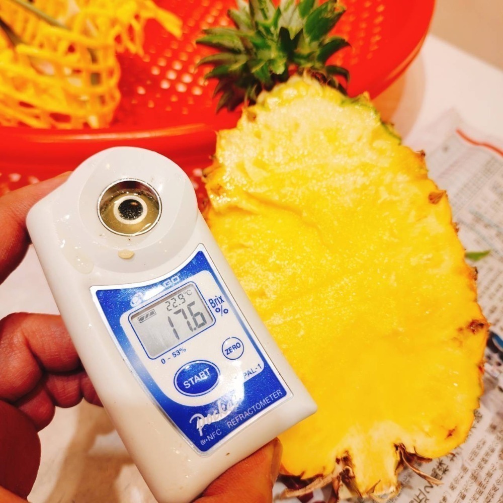 【極海鮮八號鋪】屏東水蜜桃鳳梨，20斤/箱(7-12顆)，夏日的鳳梨彌漫著繽紛的水蜜桃氣味-細節圖9