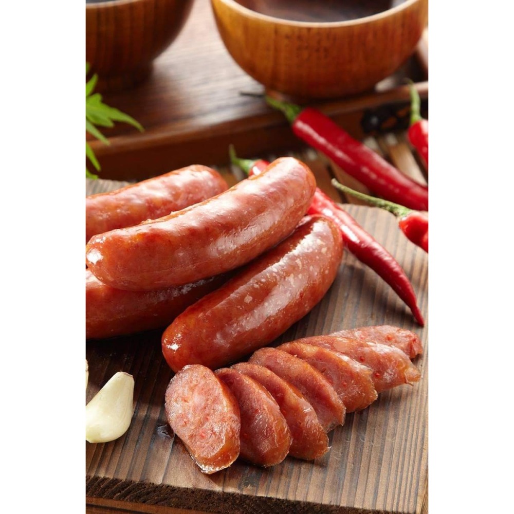 【極海鮮八號鋪】阿城鵝肉香腸(杏鮑菇)3分杏鮑菇🍄7分嚴選後腿豬肉🥩，吃起來一點也不油膩，-細節圖2