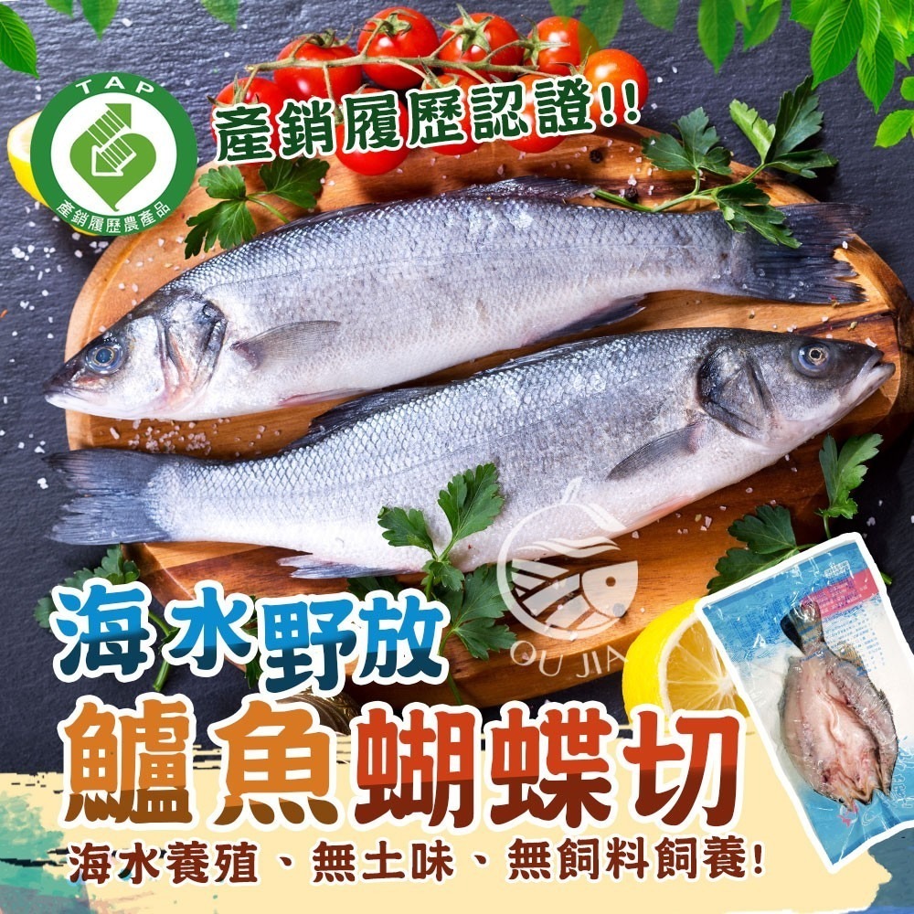 【極海鮮八號鋪】產銷履歷認證，海水野放鱸魚蝴蝶切，海水養殖，保證無土味，無飼料味  Haccp認證工廠嚴選-細節圖3