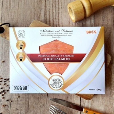 【極海鮮八號鋪】 煙燻智利銀鮭切片100g/盒，經低溫煙燻，保留鮮美油脂與細緻魚肉🌟 細緻｜油脂豐｜煙燻香｜高級感-細節圖4