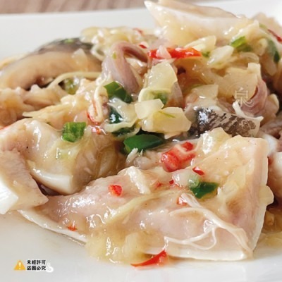 【極海鮮八號鋪】蒜香鯊魚嘴肉 200 g，滑Q膠質，去刺無腥，退冰即食涼拌佳品-細節圖2