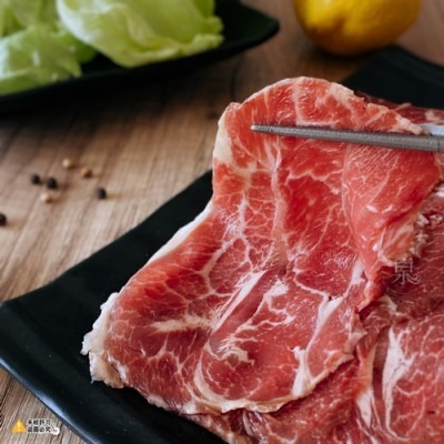【極海鮮八號鋪】1855 安格斯熟成嫩肩牛肉片，大理石油花分布佳，甜嫩中帶香氣，質地較為結實但不柴。-細節圖2
