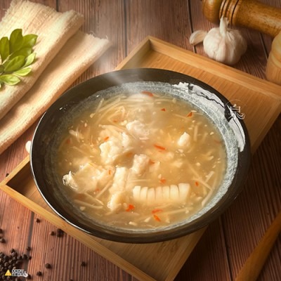 🥣生炒花枝羹600g｜大塊花枝Q彈鮮嫩，濃郁羹湯，配飯配麵萬用，冷凍超取【極海鮮八號鋪】-細節圖5