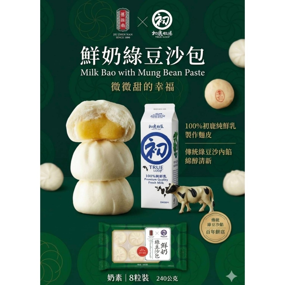 【極海鮮八號鋪】🎊初鹿牧場X舊振南推強強聯名🎊鮮奶綠豆240g/包(8入)【福利品促銷】📅效期2026/9/11-細節圖5