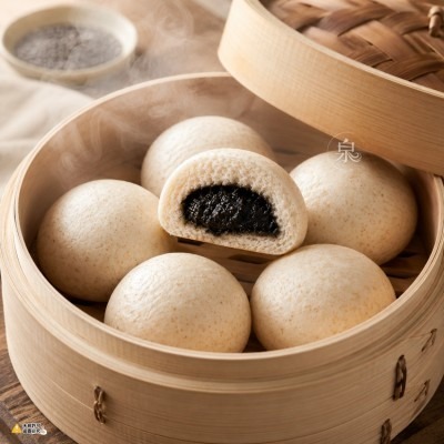 【極海鮮八號舖】奇美芝麻包 (65g×6粒)：滿滿黑芝麻香氣，早餐下午茶百搭神隊友 ☕滑順細密不甜膩，電鍋加熱快速上桌-細節圖2