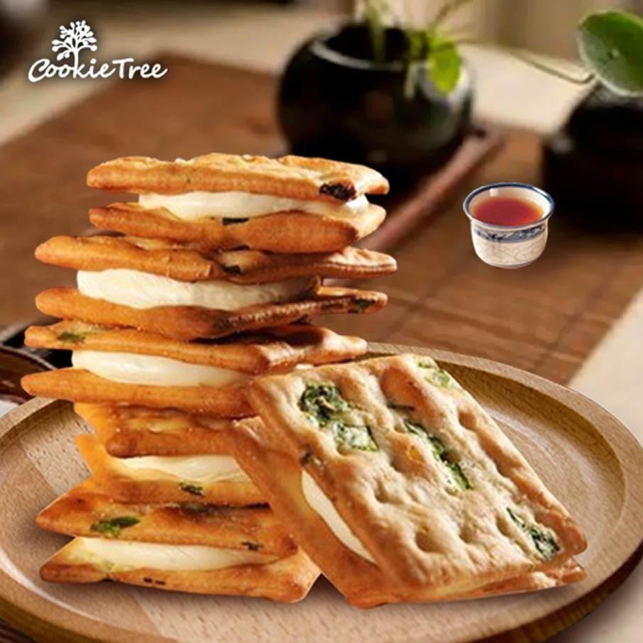 【cookietree 餅乾樹】【青蔥牛軋糖蘇打餅】爆漿 不黏牙 青蔥蘇打餅❤手工製作 粉提禮盒❤(五辛素) 低糖少油-細節圖4