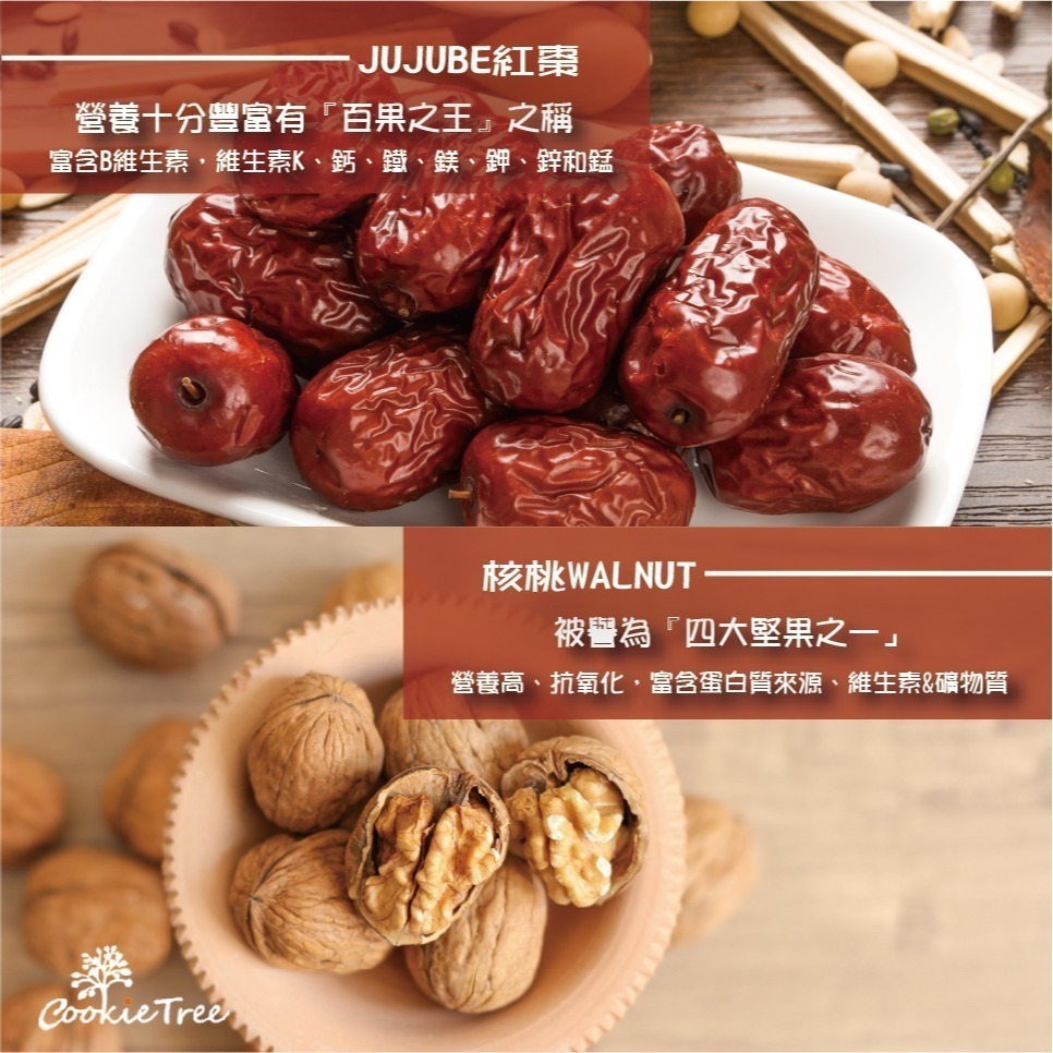 【cookietree 餅乾樹】紅棗綜合堅果 紅棗 夏威夷豆 核桃 杏仁 腰果 純天然 全素 果乾 堅果 伴手禮-細節圖10