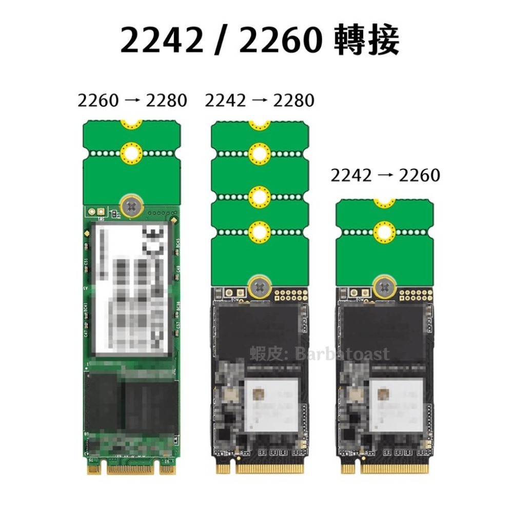 🌟領卷9折🌟 M.2 2230 轉 2242 延長板 轉接板 轉接卡 延長器 版 加長 SSD SN740 PM9A1-細節圖5