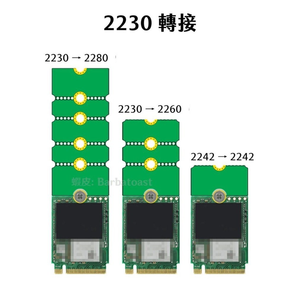 🌟領卷9折🌟 M.2 2230 轉 2242 延長板 轉接板 轉接卡 延長器 版 加長 SSD SN740 PM9A1-細節圖6