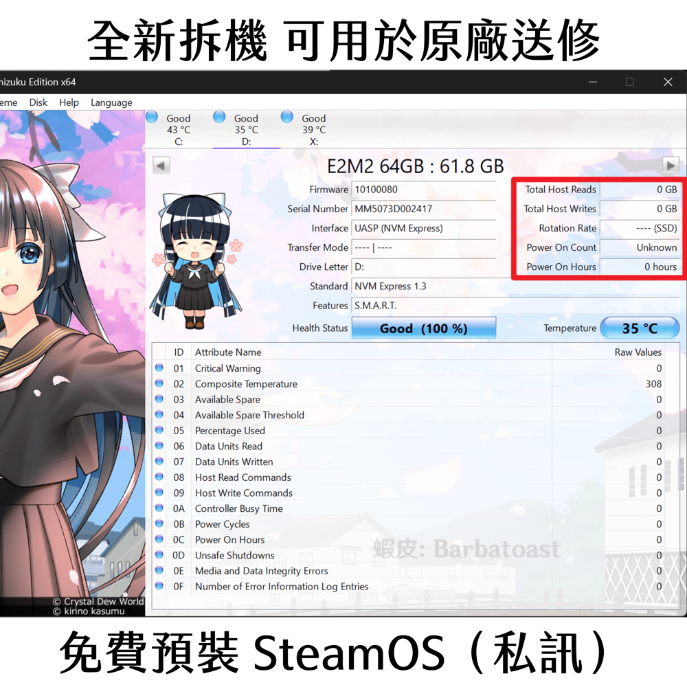 🌟領卷9折🌟 FORESEE E2M2 64GB Steam Deck 原廠 SSD NVMe M.2 2230-細節圖3