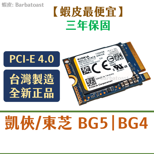 領卷9折🌟 凱俠 BG5 BG4｜1TB 512GB｜KIOXIA 東芝 M.2 2230 SSD NVMe 4.0