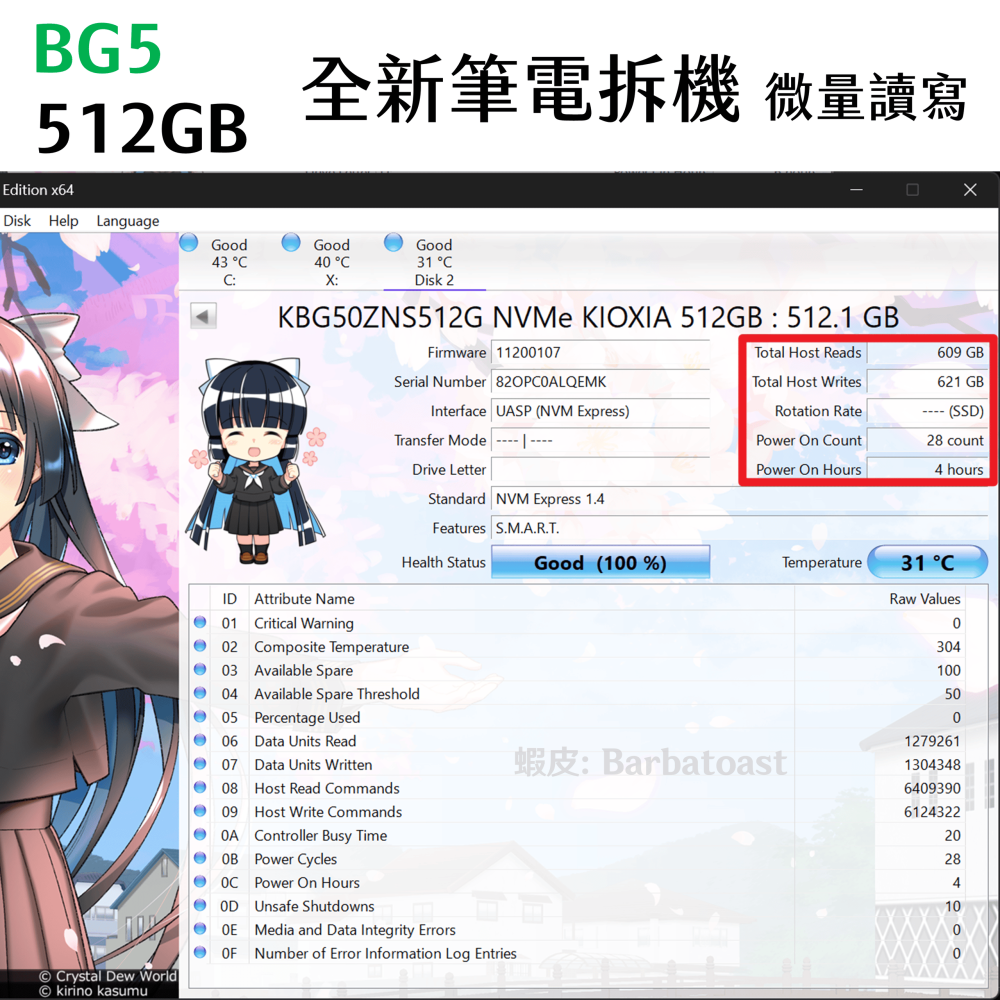 領卷9折🌟 凱俠 BG5 BG4｜1TB 512GB｜KIOXIA 東芝 M.2 2230 SSD NVMe 4.0-細節圖6