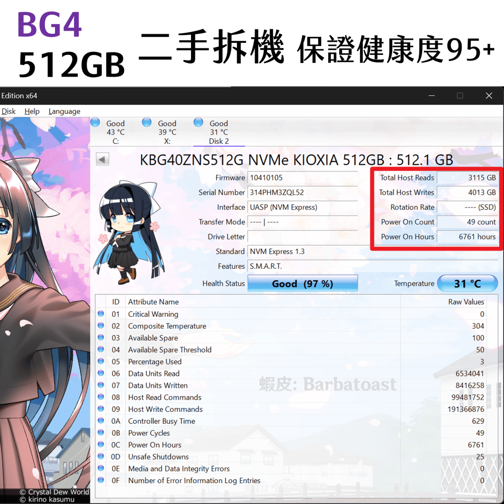 領卷9折🌟 凱俠 BG5 BG4｜1TB 512GB｜KIOXIA 東芝 M.2 2230 SSD NVMe 4.0-細節圖8