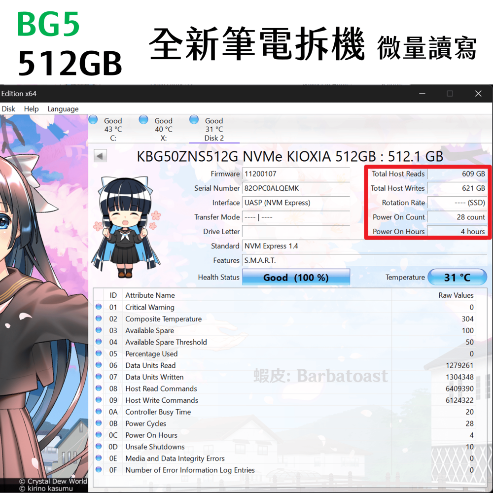 領卷9折🌟 凱俠 BG5 BG4｜1TB 512GB｜KIOXIA 東芝 M.2 2230 SSD NVMe 4.0-細節圖5