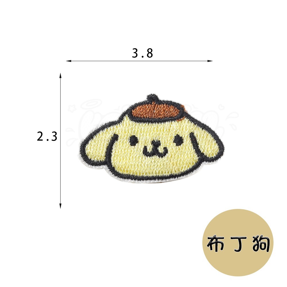 【開揪文創】三麗鷗 刺繡貼【新品現貨】別針徽章 臂章 刺繡徽章 刺繡貼 刺繡貼客製 魔術貼 刺綉布貼 可客製 Q版刺繡-規格圖10