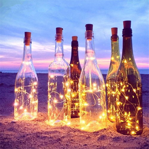 LED瓶塞燈 [附電池 ] 2公尺 酒瓶燈 裝飾燈 螢火蟲燈 銅線燈串 銅線燈 露營 氣氛 浪漫
