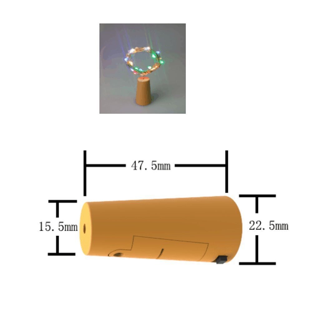 LED瓶塞燈 [附電池 ]  2公尺 酒瓶燈 裝飾燈 螢火蟲燈 銅線燈串 銅線燈 露營 氣氛 浪漫-細節圖3