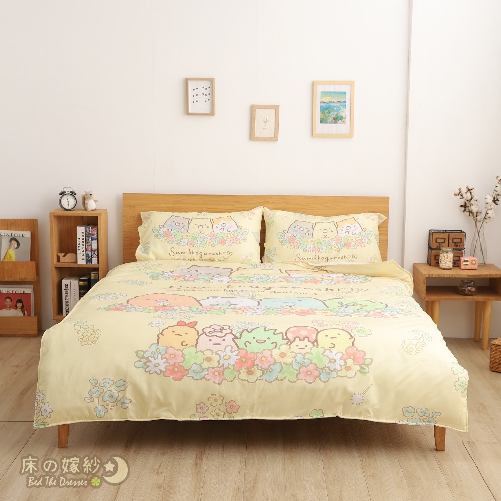 ［新色／送玩偶］ 日本授權 萊賽爾天絲 角落生物系列床包組［我愛躲花花］ 床單／被套／兩用被套／涼被 ／相關請看詳情-細節圖3