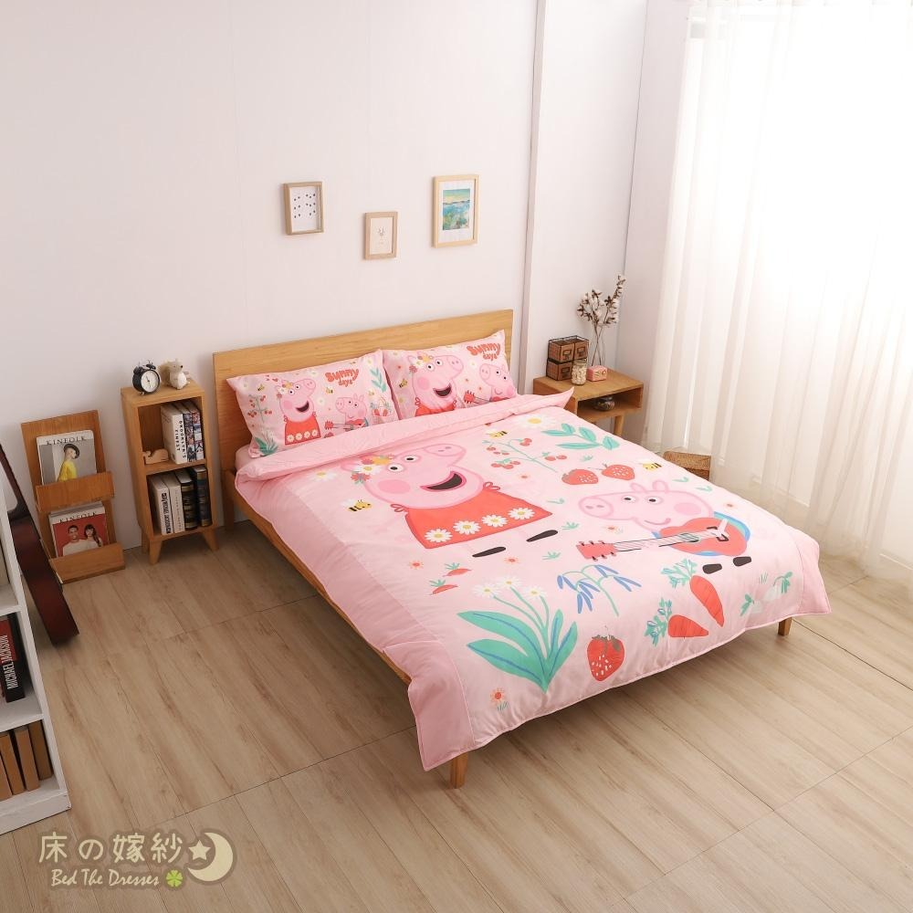 [新上市/送玩偶]日本授權佩佩豬系列床包組 / 被套 / 兩用被 [ 花園饗宴 ] 現在買任一商品就佩佩豬造型玩偶一隻-細節圖2