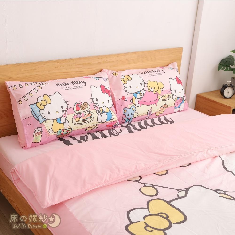 [新上市/送玩偶] KITTY系列  [Let＇s Picnic] 床單/床包組 涼被/被套/兩用被 贈品請參考商品敘述-細節圖6