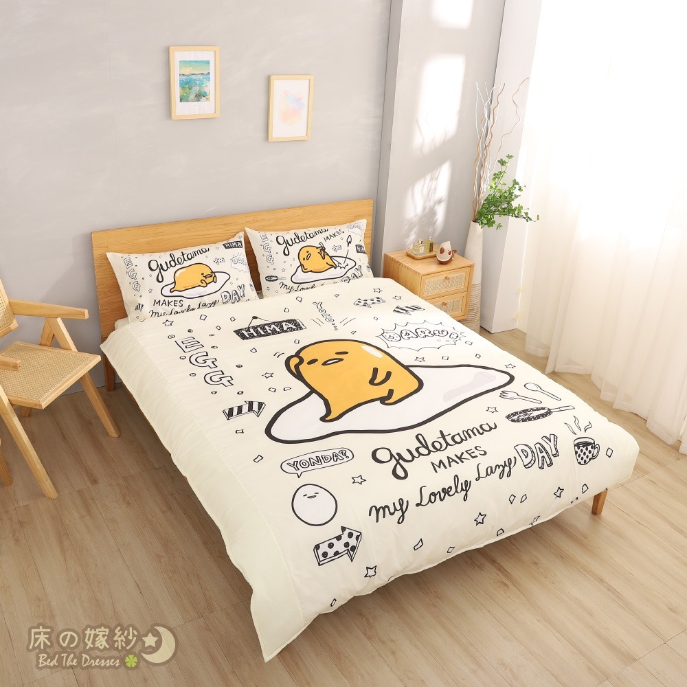 [送玩偶]日本授權 三麗鷗 蛋黃哥系列床包組 [今日休假中] / 被套 /兩用被套/ 涼被 贈品詳情請參考商品敘述-細節圖2